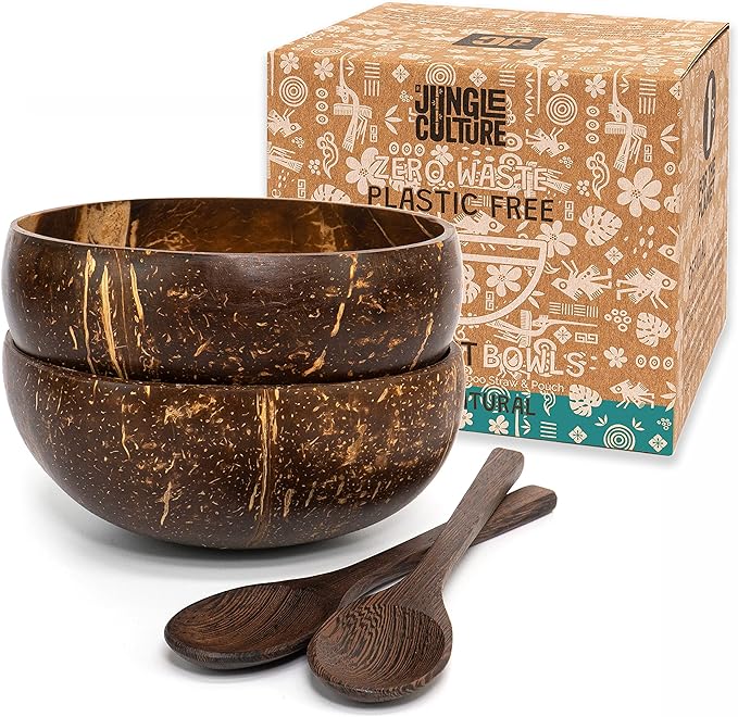 Eco-friendly Coconut Bowls & Spoons Set of 2